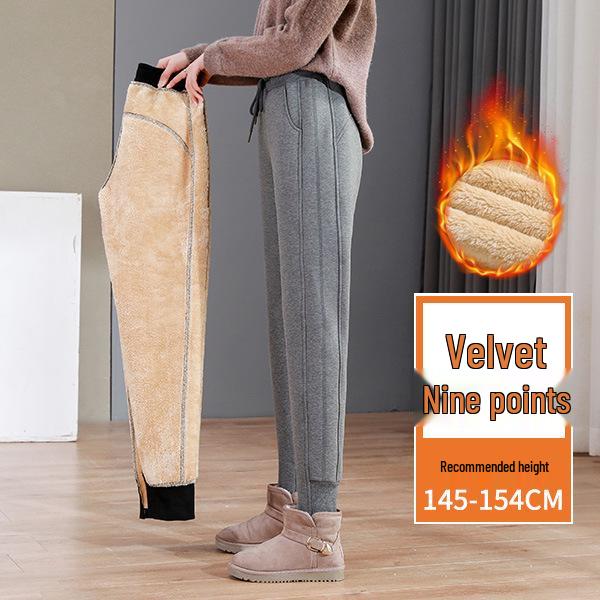 Unisex Lambswool Jogger Pants for Kids – High Waist, Thickened, Plus Velvet, Warm and Casual for Autumn and Winter.