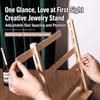 Wooden Earring Holder Organizer 4-layer Necklace Display Rack Jewelry Holder Display  for Boutique