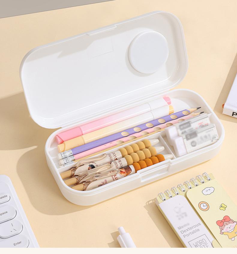 Double Layer Cartoon 3D Plastic Pencil Box,Hard School Supply Box for Girls Boys Kids, , Cute Art Storage Organizer, 1 Pack