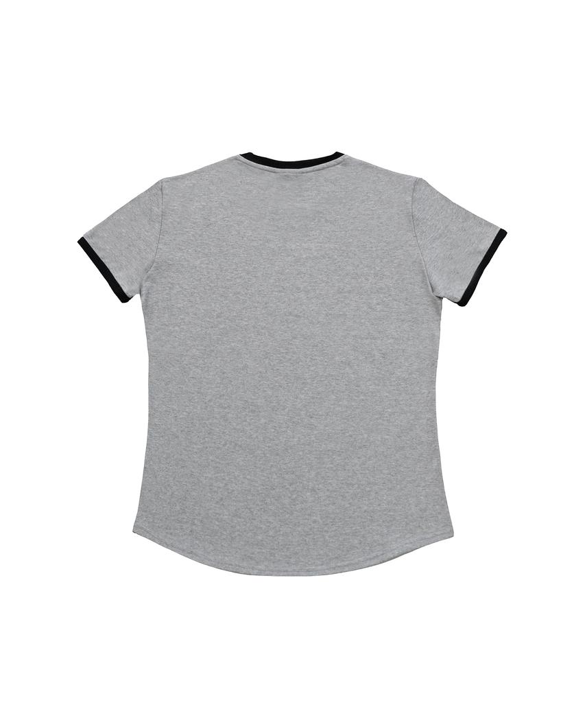 PHERMENON Muscle Fit Ringer Short Sleeve T-Shirt - Gray