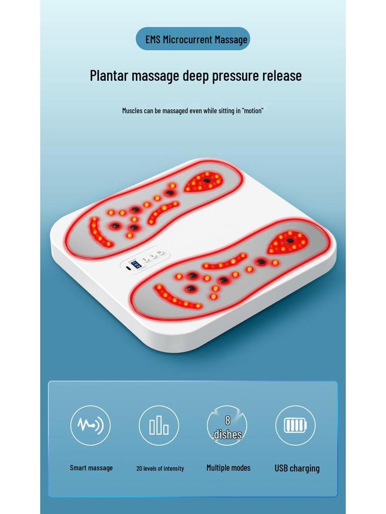 Smart EMS Foot Massager Pad: USB Rechargeable Foot Spa Mat for Relaxation and Sole Therapy