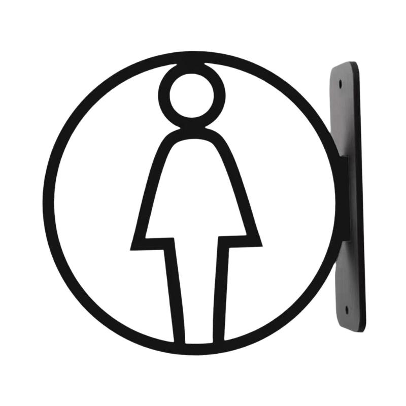 Clear Directional Restroom Sign Easy Install Bathroom Signage Toilet Plaque Washroom Marker Male Female Symbols