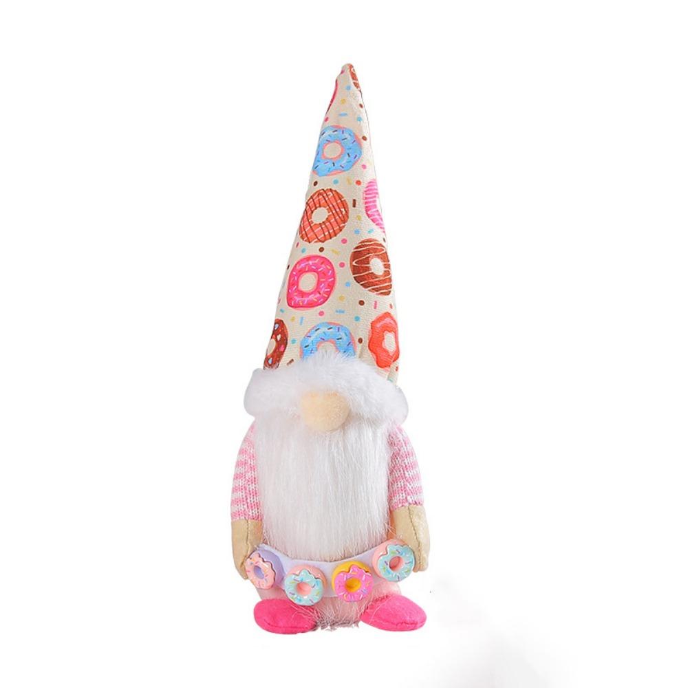 

Cartoon Elderly Dwarf Doll Unique Christmas Ornaments Fashion Faceless Donut Doll Party Decor Style 1