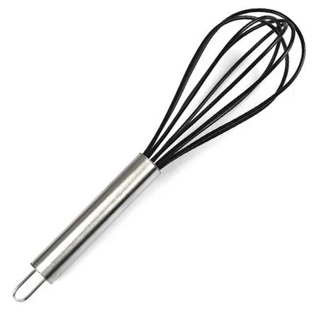 1/5 Stück Silikon-Kochutensilien mit Edelstahlgriff - Pfannenwender Suppenlöffel Nudelheber Schneebesen, Küchenwerkzeuge