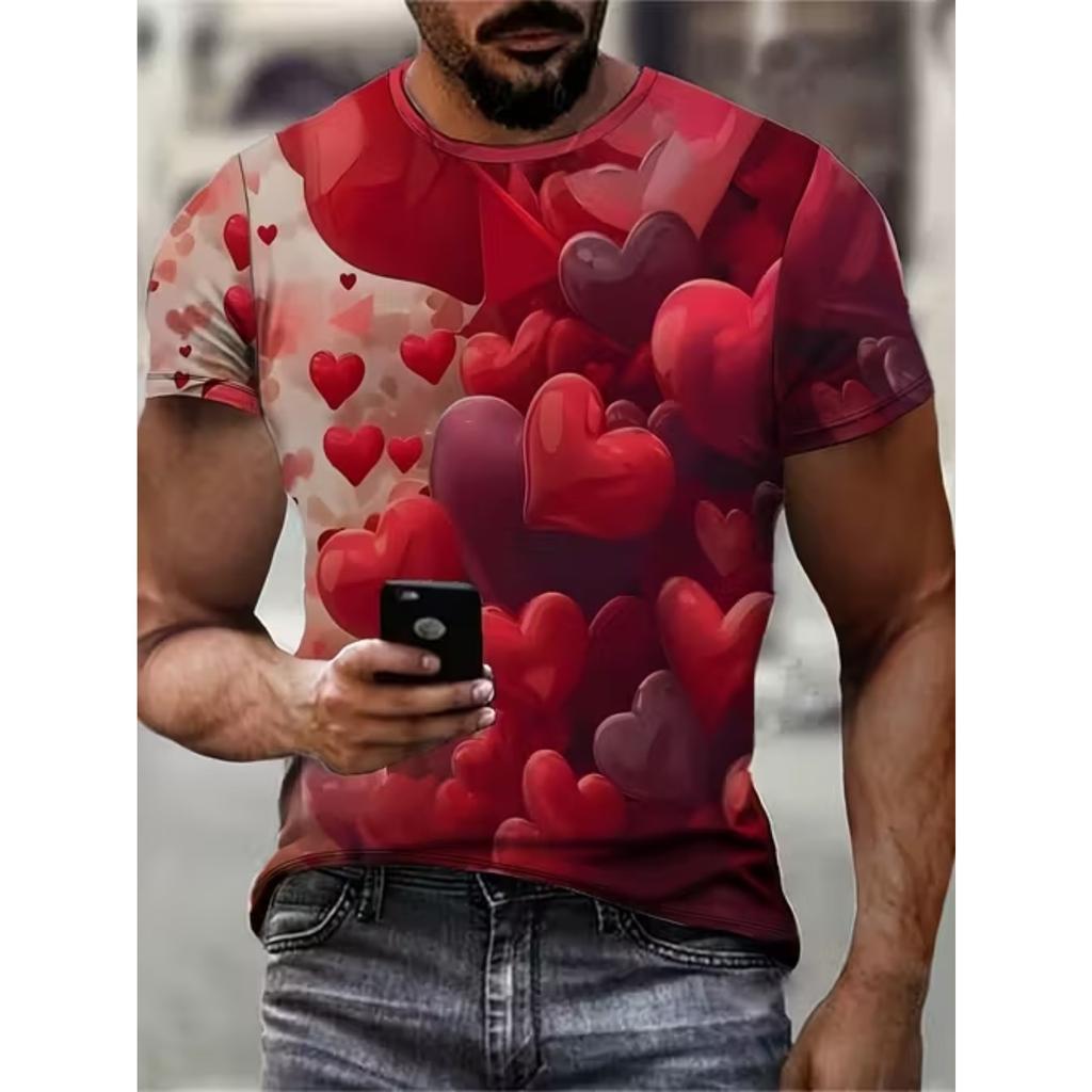 Neues Sommer-Herrenmode-T-Shirt Persönlichkeit Retro-Muster Bedrucktes Herren-T-Shirt Top