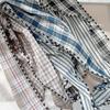 Spring Autumn Women Scarf Linen Cotton Headband Kids Triangle Scarf Baby Neck Scarf Plaid Versatile Korean Style
