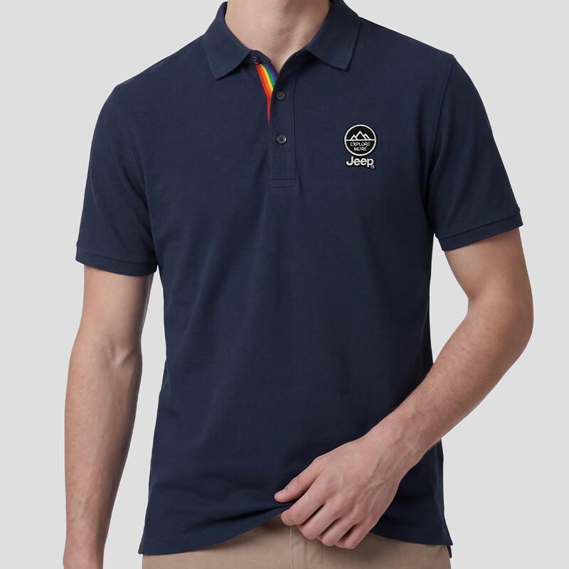Jeep Herren-Poloshirt mit kurzen Ärmeln aus Seidenmischung
