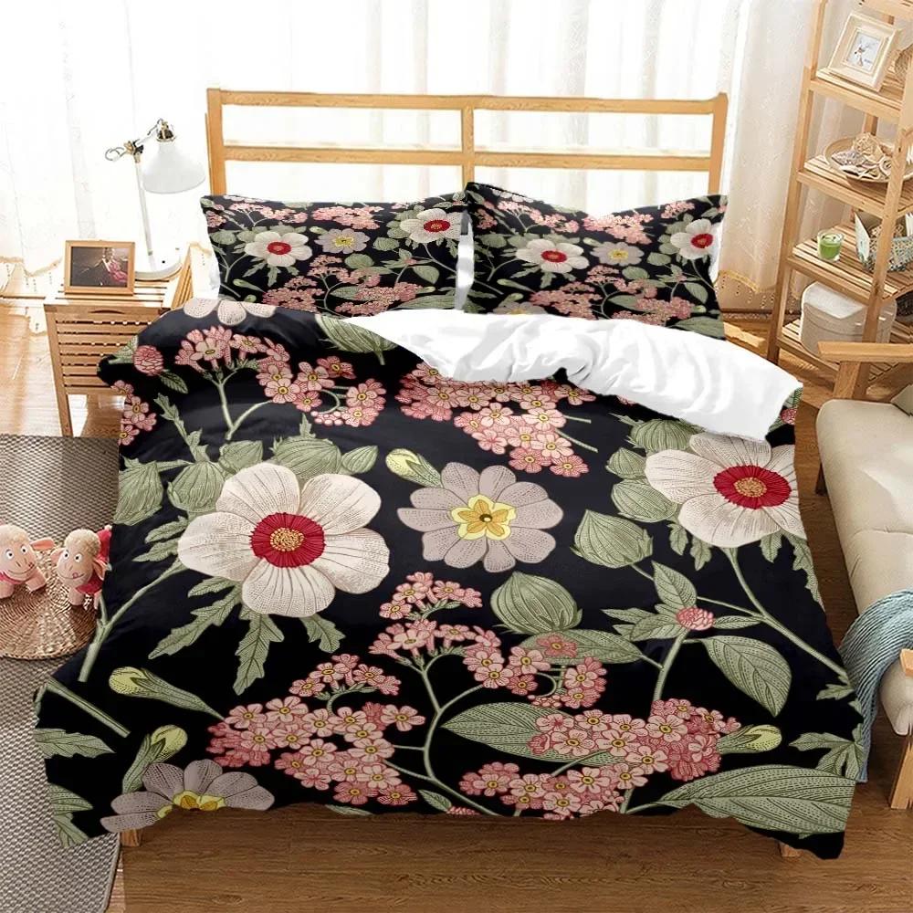 Blumen Digitaldruck Bequeme Bettdecke Bettbezug Kissenbezug Bettwäsche Set Kinderzimmer Dekoration Heimtextilien