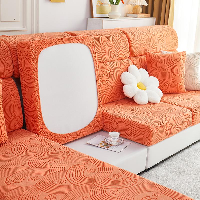 Polar Fleece Winter Elastic Sofa Back Cover Simple Sofa Cover All-inclusive Anti-slip Cover Universal Thickening