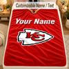 Flannel BlanketKansas City Chiefs Custom Name Text Personalized Soft Warm Throw Blanket Home Decor Gift