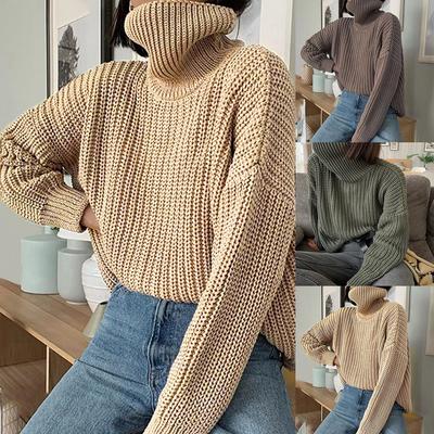 Europäische und amerikanische Mode Damen Pullover mit hohem Hals