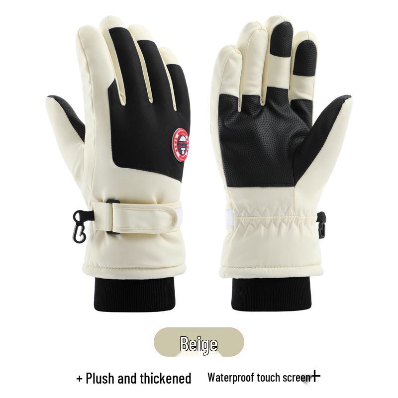 Women's Touchscreen Ski Gloves with Anti-Lost Buckle, Cold-Proof, Fleece-Lined, and Warm for Winter Sports and Cycling