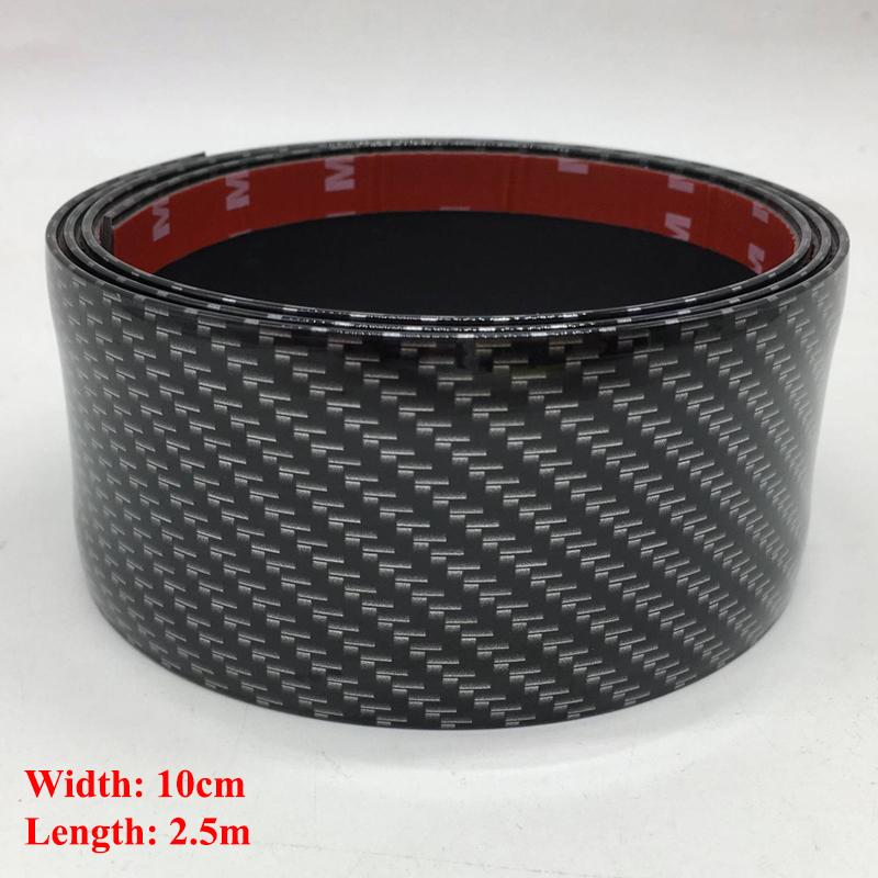 

2,5 м углеродное волокно, резиновая формовочная полоса для двери автомобиля, накладка на педаль, бампер, сделай сам, защита для порога, защита края, наклейка для автомобиля Carbon 10cmx2.5m