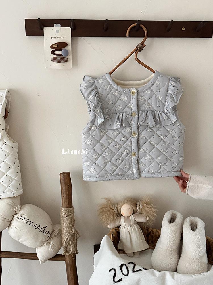 88330 Autumn/Winter Quilted Cotton Vest for Kids - New 2025 Warm Sleeveless Jacket for Boys & Girls