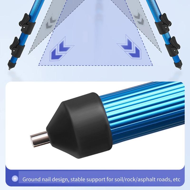 Fishing Rod Rest Tripod Stand Fishing Accessory Aluminum Folding Fishing Rod Tripod Bracket Height Adjustable Portable