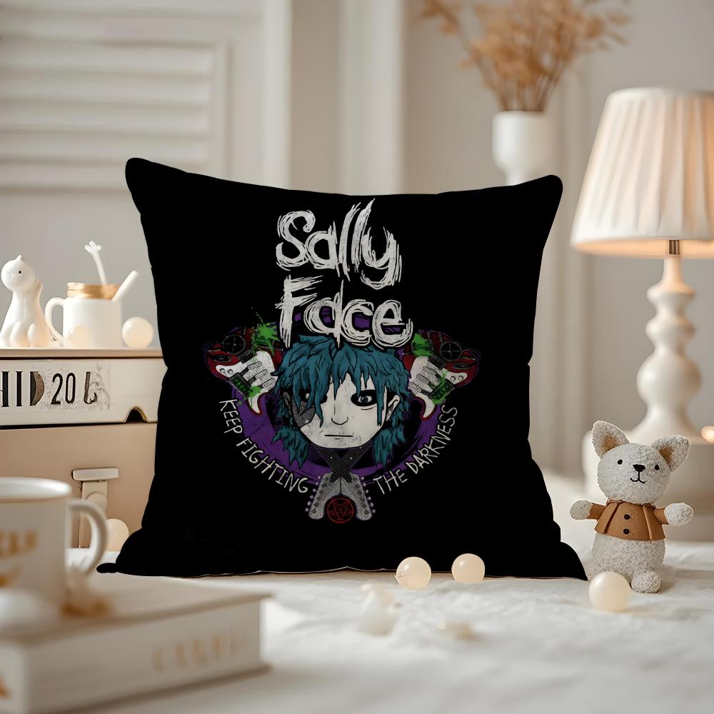 Funda de cojín Sally Face Estampada Funda de almohada Para Sala de estar Cubierta de cojín de sofá y Decoración de dormitorio