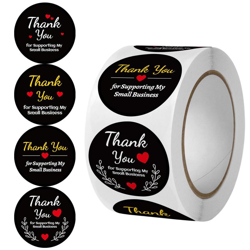 500 Self-Adhesive Thank You, Dessert, Cake, & Baking Stickers - Cartoon & Floral Styles for Children & Wedding Rewards