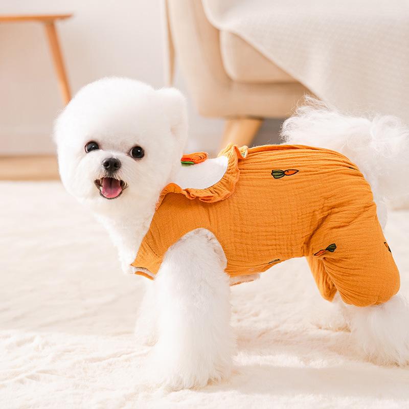 Dog Winter Thickened Quad Carrot Double Yarn Teddy Small Dog Warm Padded Clothing Pet Clothes