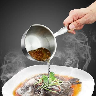 Olla para Leche de Acero Inoxidable 304 Sartén Olla para Salpicaduras de Aceite Olla para Fundir Calentador de Mantequilla Cacerola Pequeña para Hervir Cacerola para Salsas