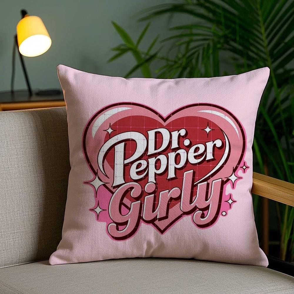 Cherry Drink D-Dr-P-Pepper Pillow Case Sofa Short Plush Double-sided HD Printing Room Home Office Gift Cushion Cover
