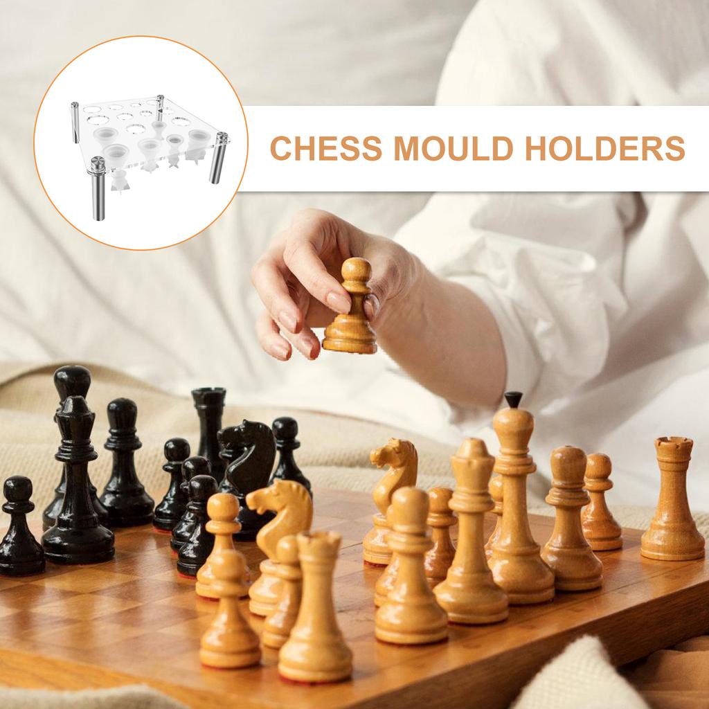 Chess Piece Holder for DIY Silicone Molds Customizable Chess Game Piece Holders Innovative DIY Silicone Mold Stand Rack