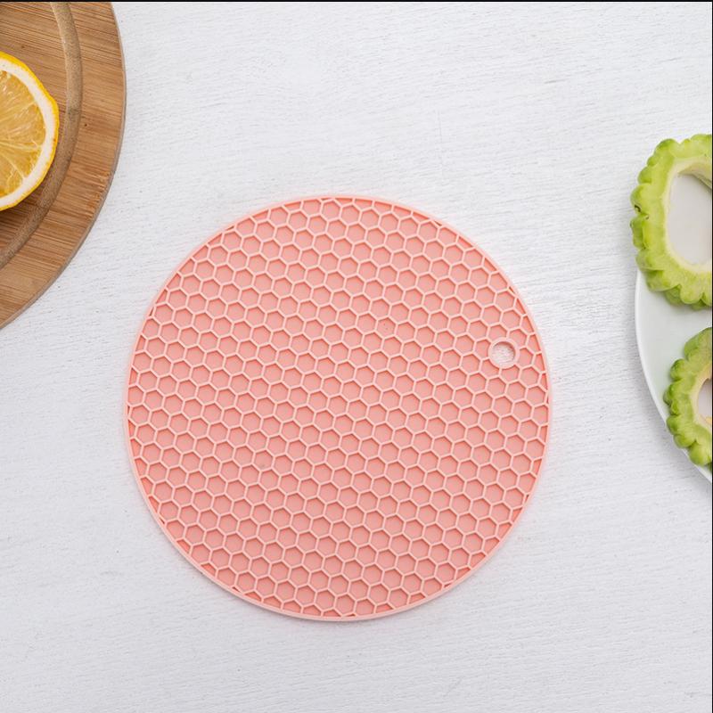 High Temp Resistant Honeycomb Rubber Table Pad, Anti-Skid Multi-Functional Kitchen Heat Insulation Mat, Durable Pot Bowl Cup Coa