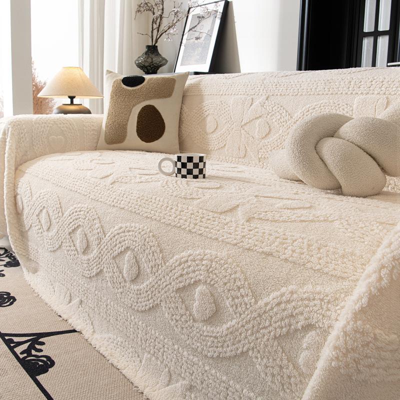 Funda Sofa Living Room Jacquard Thick Warm Sofa Mat Throw  Autumn Winter Sherpa Camping Picnic Sofa Cover