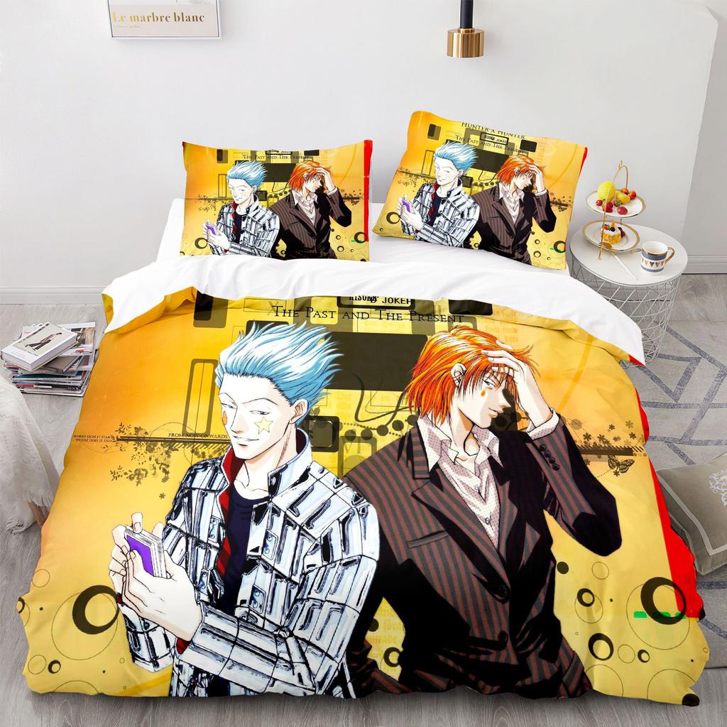 Hunters Killua Gon Freecss Duvet Cover Pillowcase Hunter Hunter Bedding Set Adult Bedroom Decoration Single Double Large Size