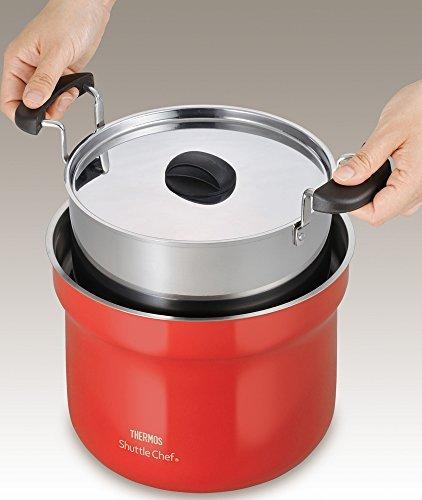 Thermos Vacuum Insulated Cooker Shuttle Chef 4.3L [4-6 servings] Tomato KBF-4501 TOM