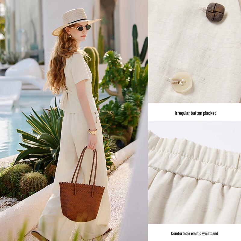 Women's Elegant White Two-Piece Suit Set