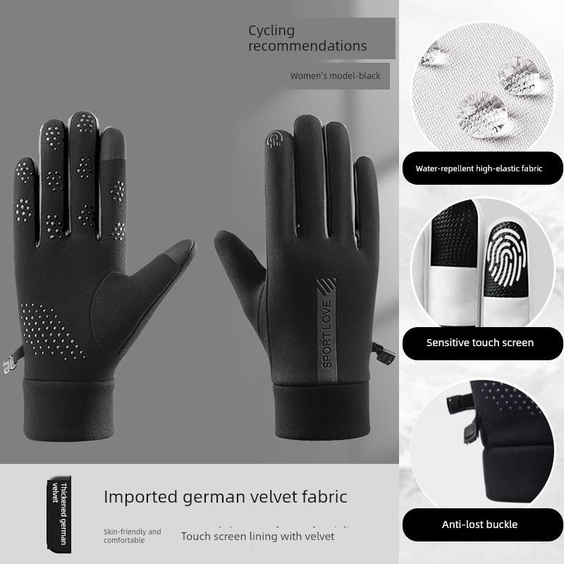 Winter Gloves Are Windproof, Waterproof, and Touch-Screen Compatible for Couples, Men and Women, for Winter Cycling and Skiing, with Added Fleece for