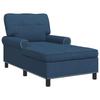 Blue Lounge Chaise Longue with Cushions 91 X 157 X 91 Cm Fabric