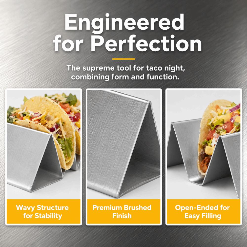 6pcs W Wavy Shape Taco Holder Stand Stainless Steel Baked Taco Rack  Table Presentation