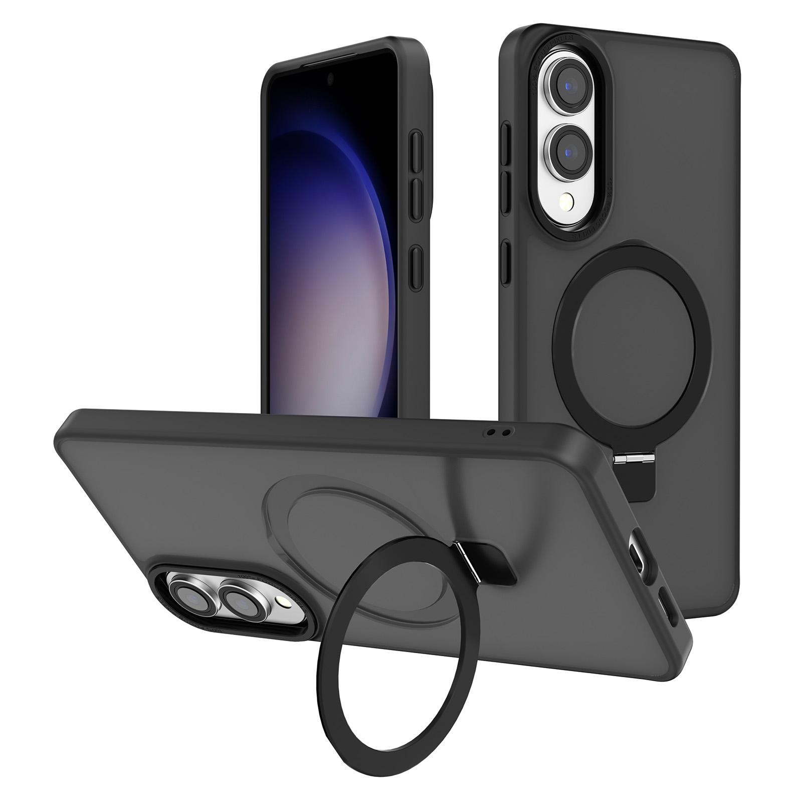 

For Samsung Galaxy S25 Edge Case Compatible with MagSafe Anti-Drop TPU+PC Kickstand Phone Cover Black