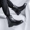 British Style Mens Fashion Chelsea Boots  Designer Square Toe Shoes Cowboy Original Leather Boot Handsome Ankle Botas Mans