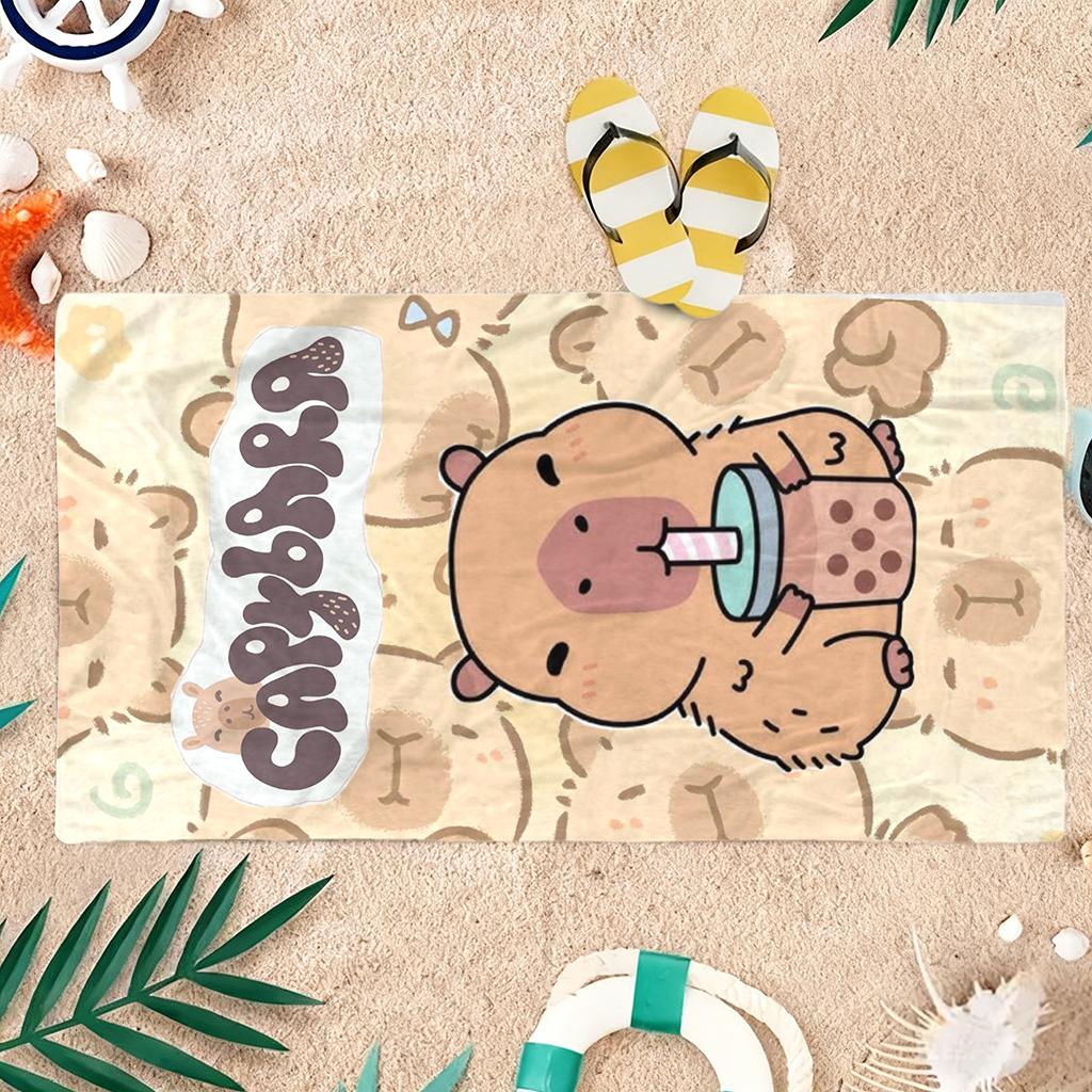Capybara Cartoon Beach Towel Quick-Drying Small To LargeTowel For Beach Pool Sport Yoga Gym Home Towel Gift for Friend Sand Free