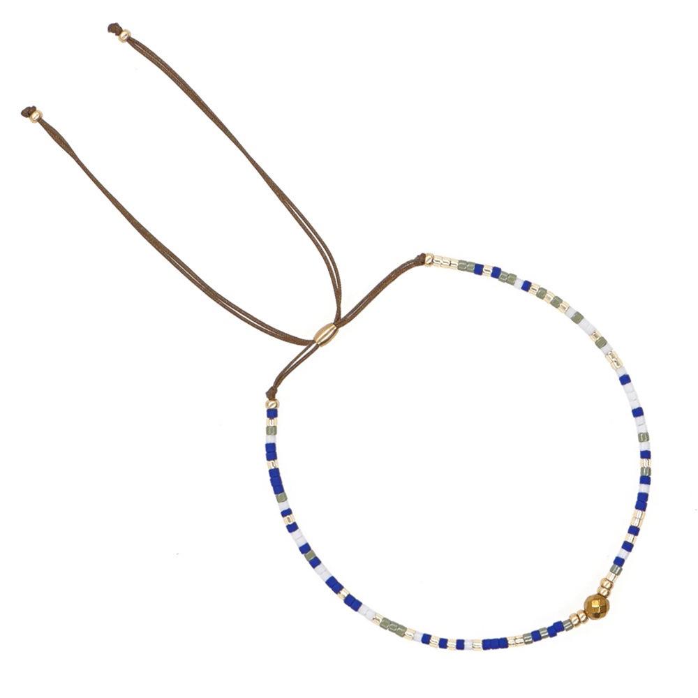 Retro Colorful Seed Bead & Faux Pearl Adjustable Bracelet - Trendy Hand-woven Jewelry for Women