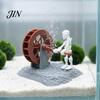 Fish Tank Ornament Waterwheel Skeleton Decoration for Tank, Spooky Skull Aquarium Underwater Decor Ornament, Landscaping Accessories