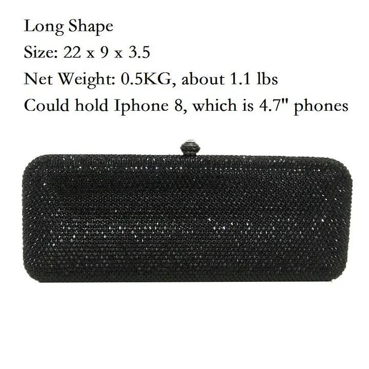 

Boutique De FGG Customized Personal Name Design Women Crystal Clutch Evening Bags Party Cocktail Diamond Purses and Handbags One Side Letters