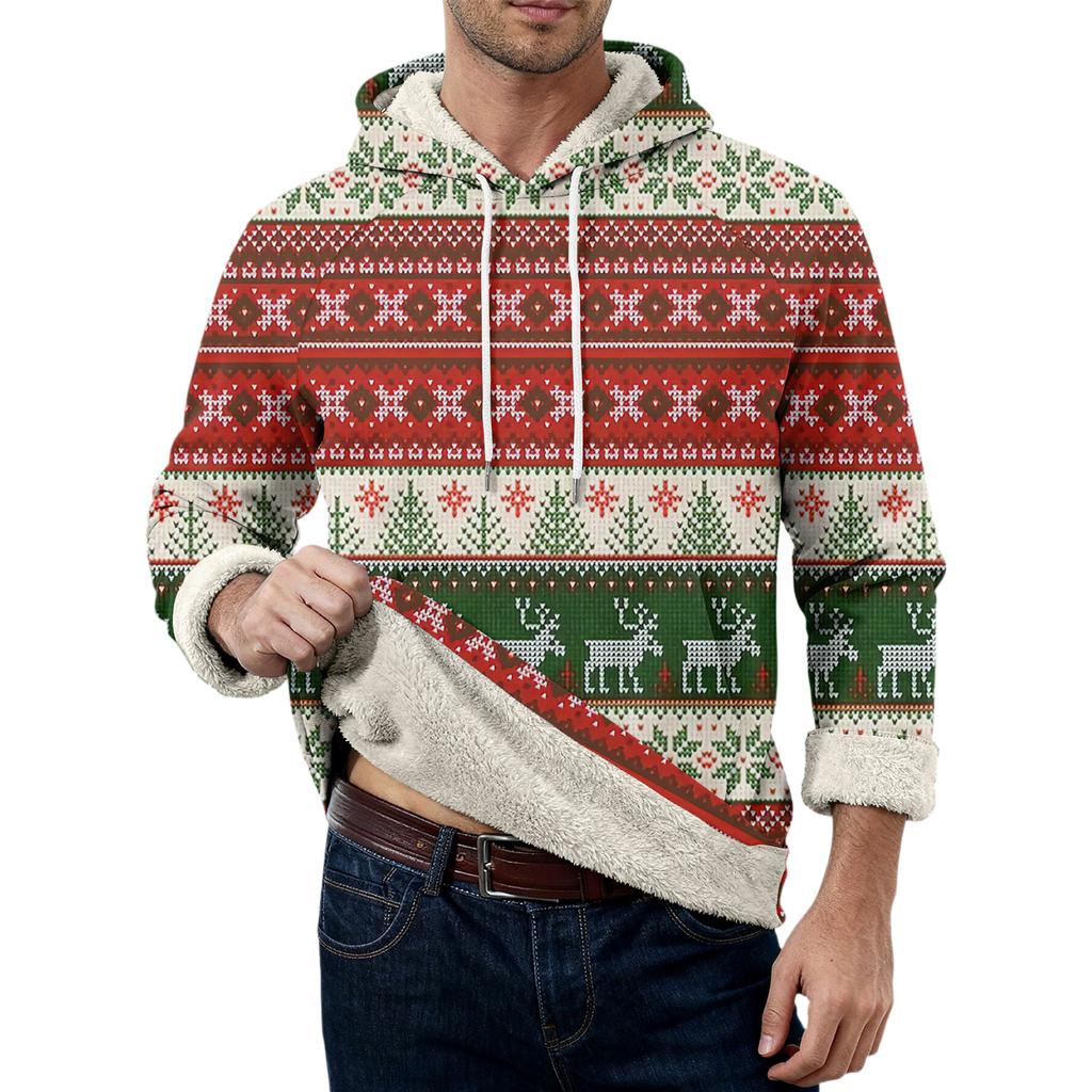 Pánská ležérní fleecová mikina s dlouhým rukávem a kapsami