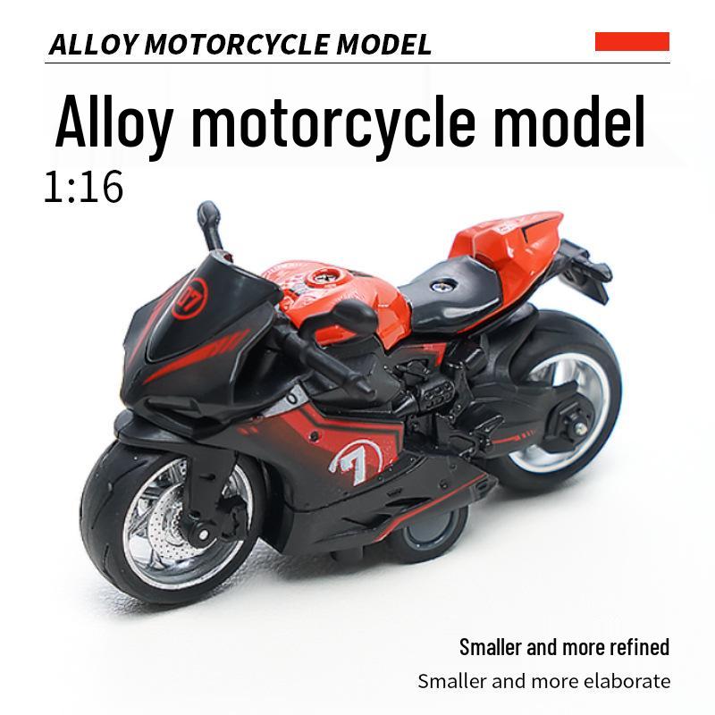 1:16 Alloy Pull-Back Motorcycle Toy - Durable, Drop-Resistant Gift for Kids