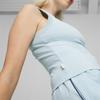 Puma Solid Color Casual Sports Ribbed Sleeveless Pullover Women Tops Light-Blue 624308-22