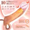 Male Wear Vibrator Penis Sleeve Realistic Penis Enlarger Thicken Cock Ring Sleeve Penis Extender Dildo Adult Sex Toys for Men
