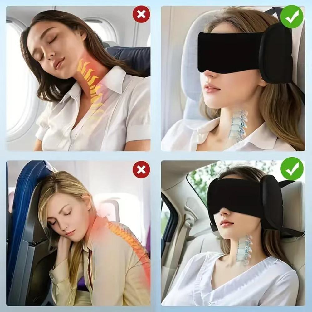 Travel Neck Pillow Head with Eye Mask Shading and Breathable Sleep Fixed Support Multi Functional Integrated Eye Mask Comfortabl
