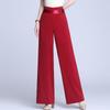 High-Waisted Wide-Leg Dance Pants with Side Zip for Women – Spring/Summer Style, Solid Color, Great Drape, Casual Ironed Straight-Leg Design
