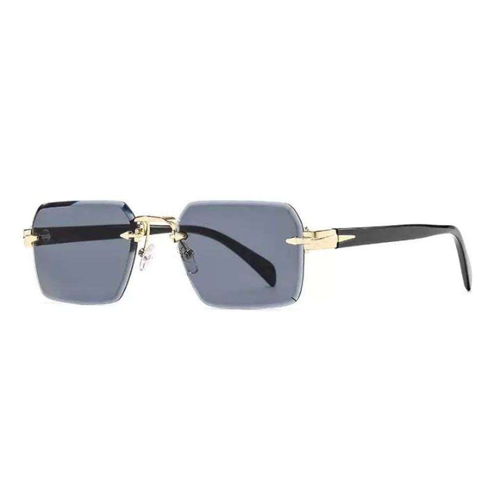 Retro Square Frame Sunglasses Eyewear Anti-UV Glasses Frameless Polarizing Lens Sunnies  Outdoor