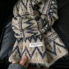 Fair Isle Pattern Thick Knitted Scarf Polyester Fall Winter Scarf Neck Warmer  Photography Use