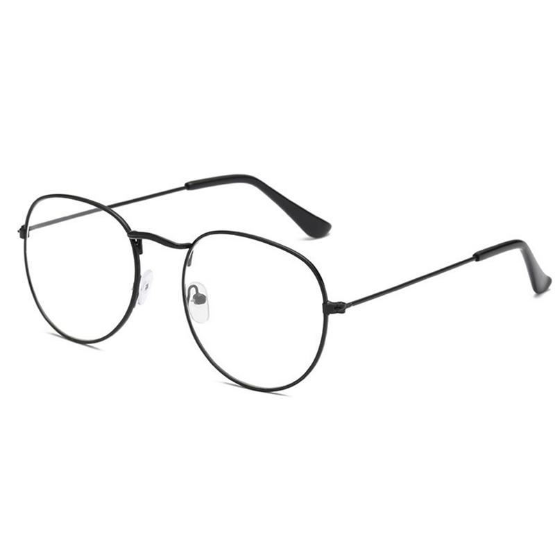 New fashion simple unisex round Plain glasses for men women Metal frame glasses for wedding party eyeglasses
