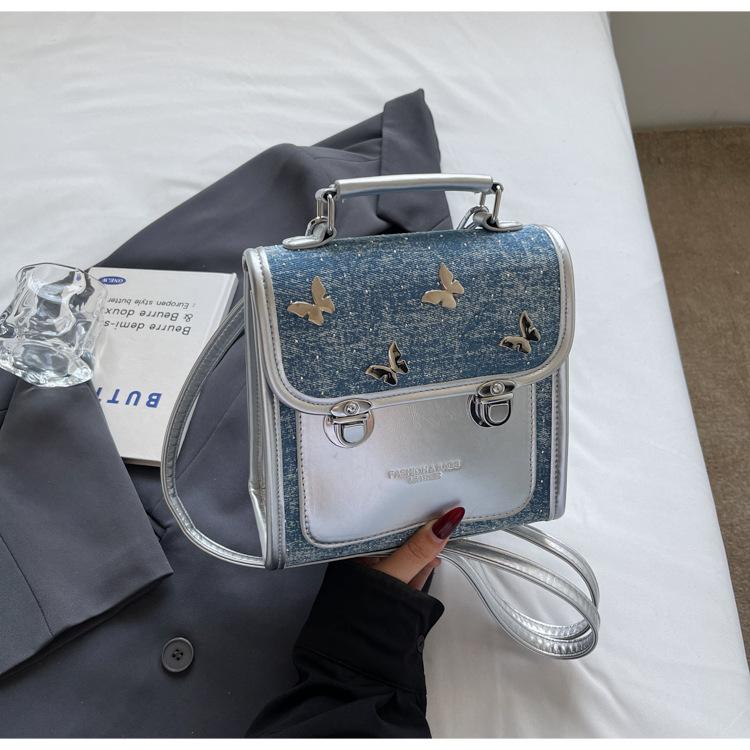 Trend backpack women's 2025 summer new color matching butterfly premium sense niche simple commuter handbag
