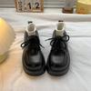 Black Retro British Style Platform Small Leather Shoes Women's 2025 New Autumn Versatile Height Increase Soft Sole Mary Jane Single Shoes